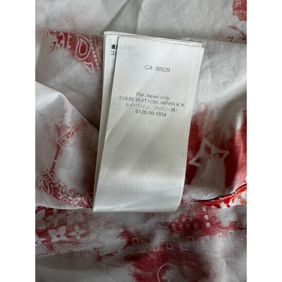 Louis Vuitton Orange Bleached Bandana Short Sleeve Button Up Shirt - Picture 8 of 8